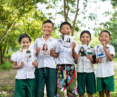 A group of kids in school uniform