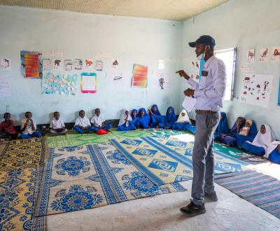 Pupils attend some reading sessions, which are part of the education programmes implemented by World Vision Ireland in Puntland, Somalia.