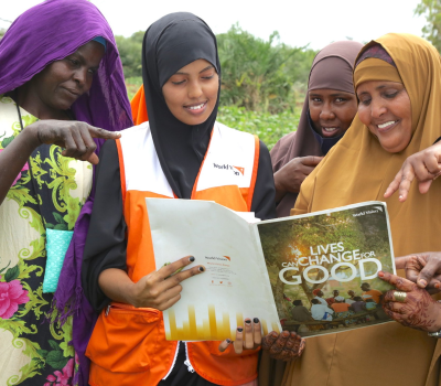 Mother-to-mother support groups trained by World Vision on effective agricultural techniques are helping communities to practice climate-smart agriculture and boost food security