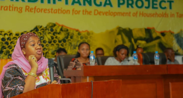 A women is Speaking on a stage 