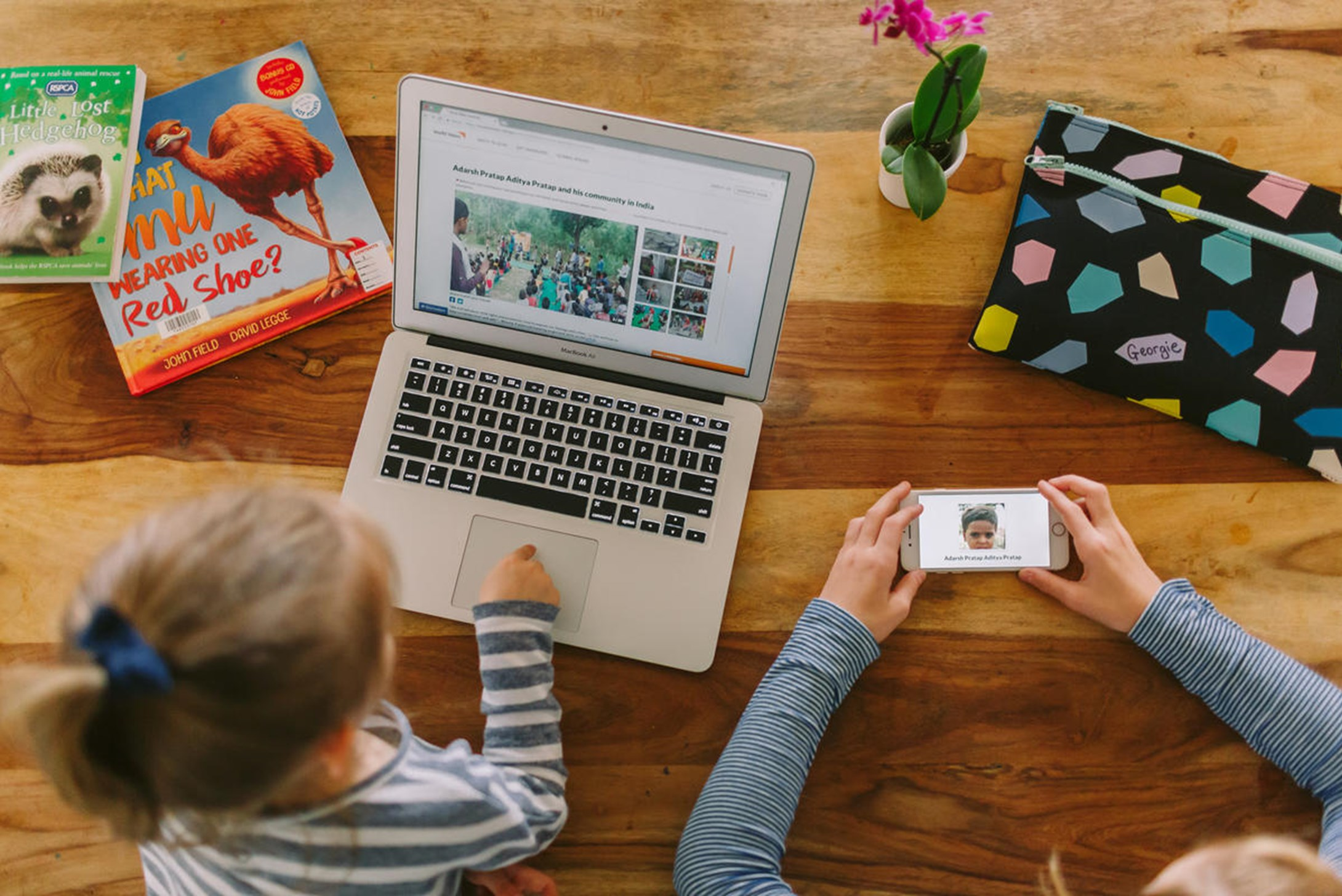 Child with laptop