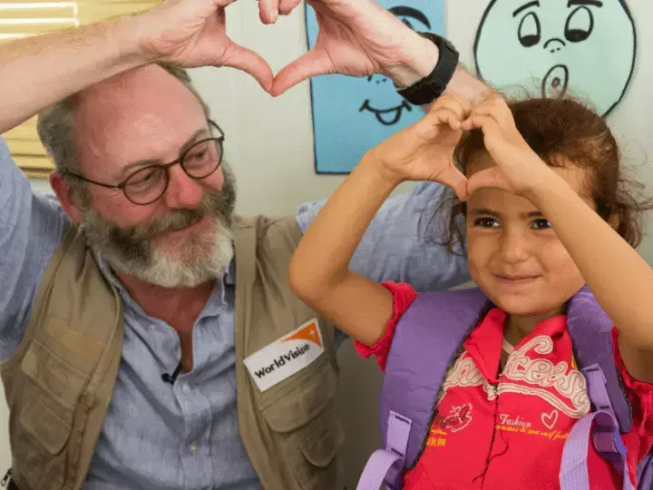 Liam Cunningham in jordan camps with syrian refugees