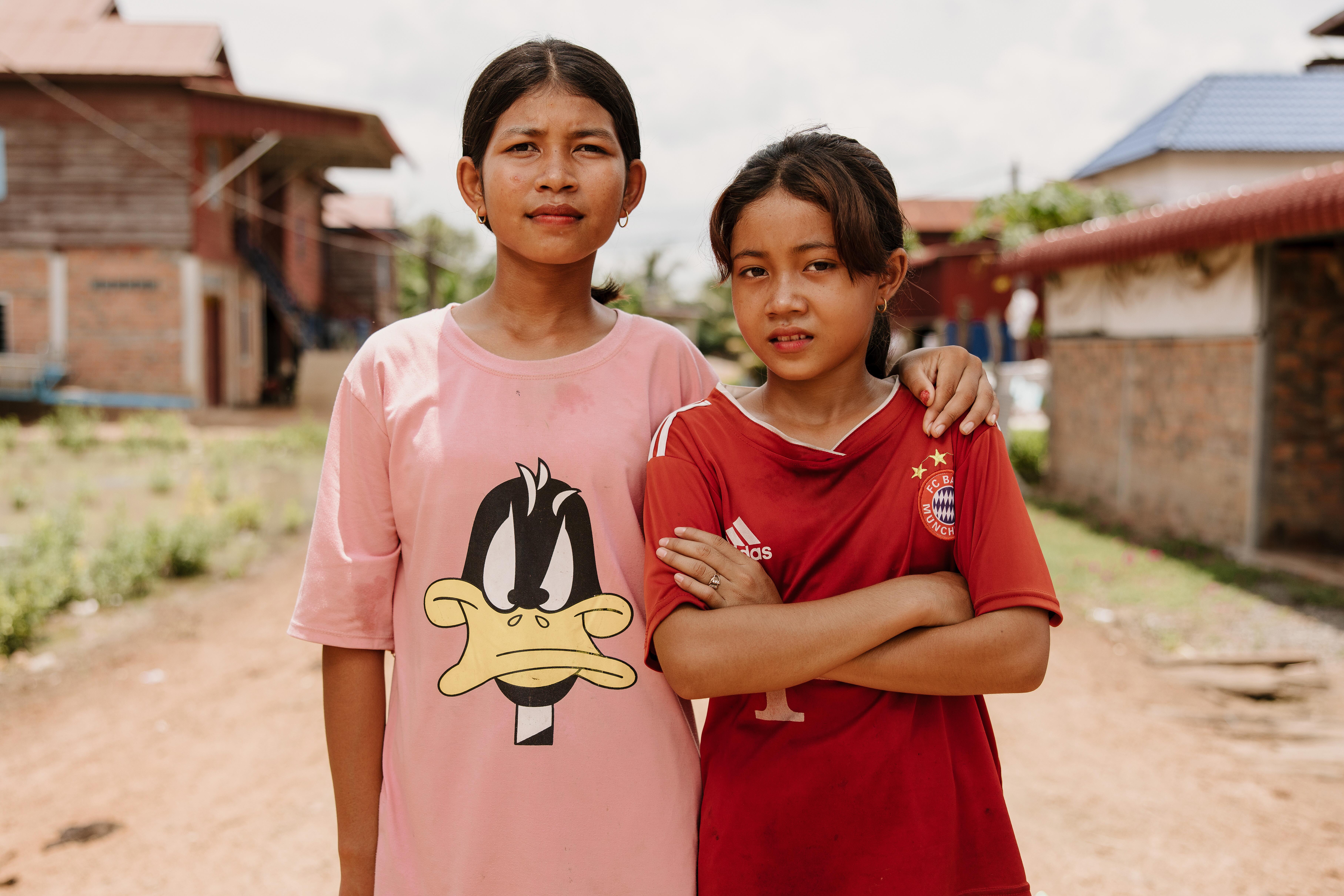 Two girls standing