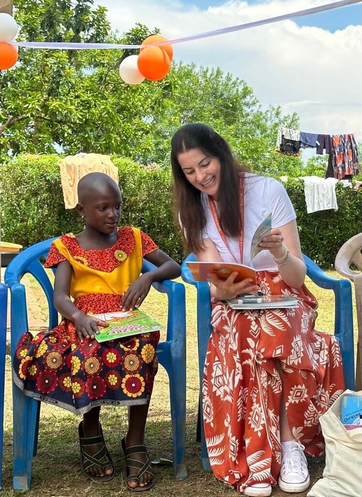 Christina showing Doreen her book