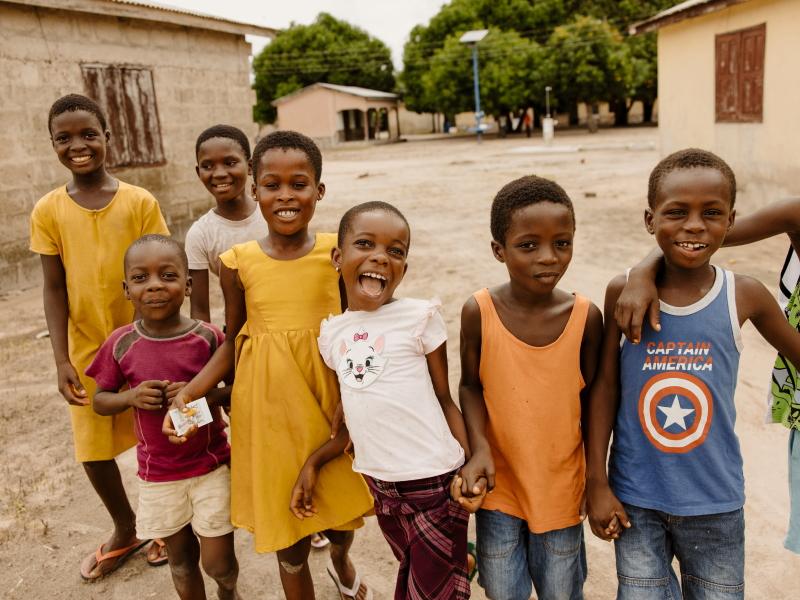 Children happy and smiling